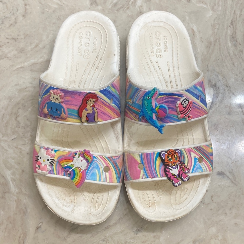 CROCS Kids Sandals with Rainbow and Character Charms